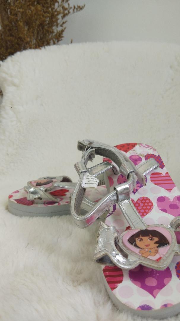 Sandales Tongs Fille Dora L'explorateur Cupcake à Paillettes - Taille 8/9, Occasion Très Bon état, Rose