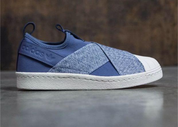 E41 Adidas Superstar Slip On blue sneaker shoes