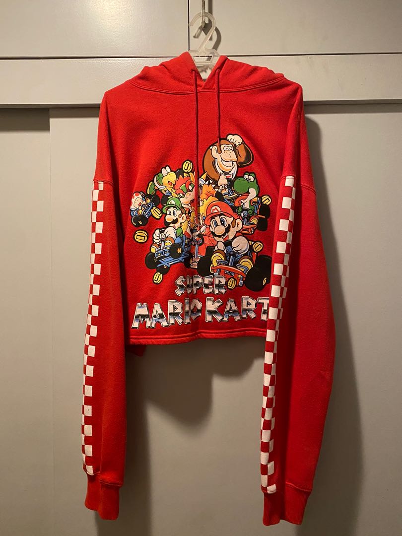 F21 Cropped Super Mario Kart Hoodie 