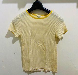 F21 Yellow Striped T-shirt