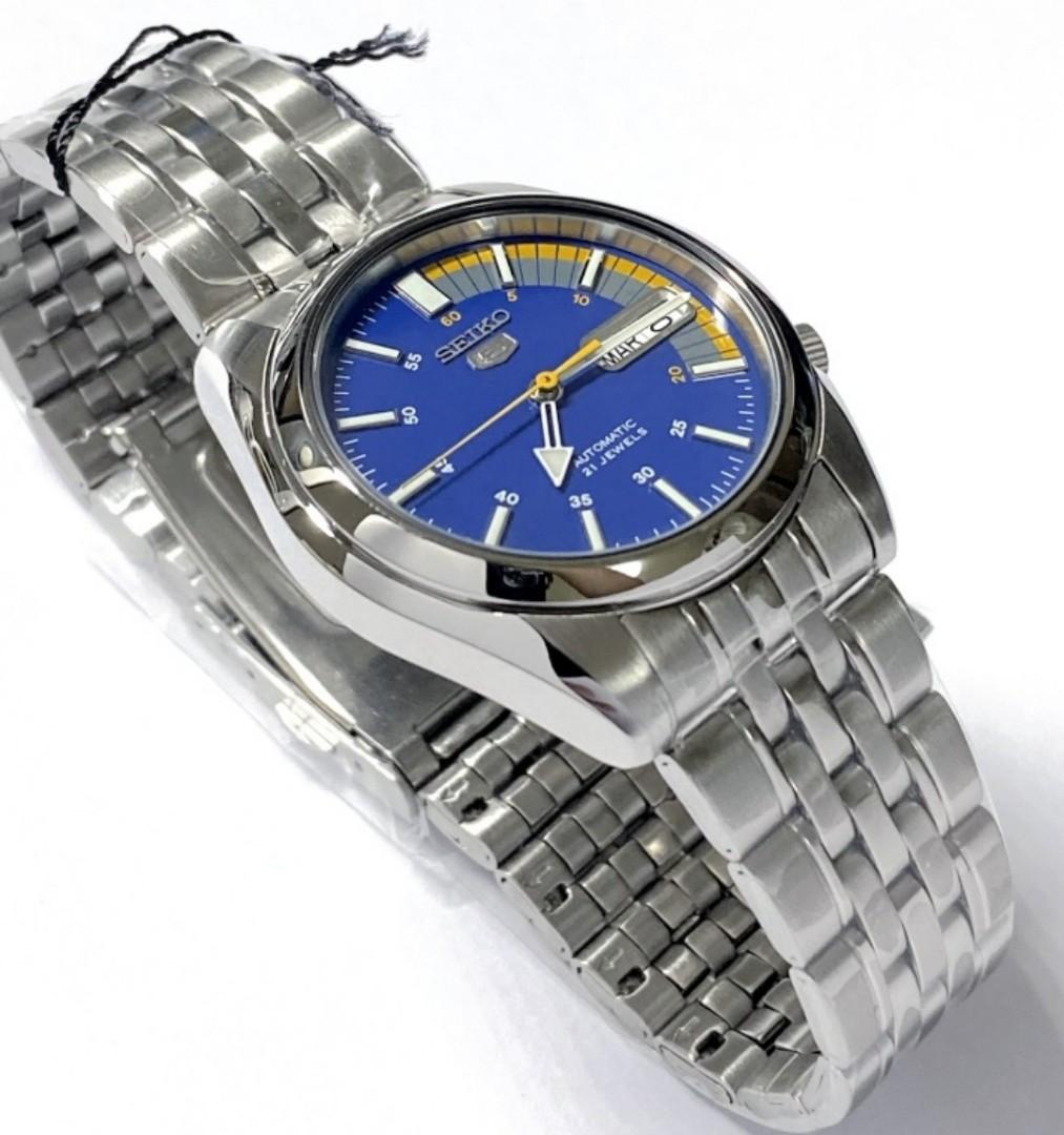 Lowest Price Seiko 5 SNK371 Men s Automatic Blue Dial Stainless Steel Watch Discontinued snk371 snk371k snk371k1 Birthday gift birthday seiko