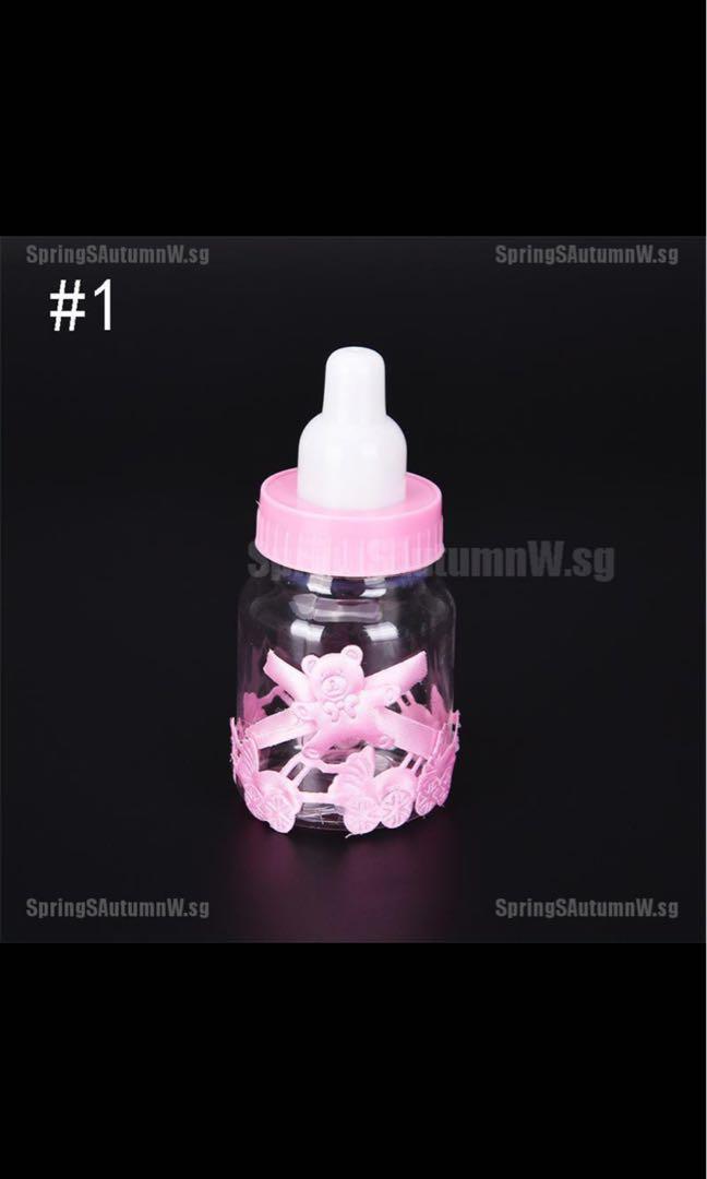 Fillable Bottle Baby Shower Favors Decor Keepsake Plastic Milk, Babies