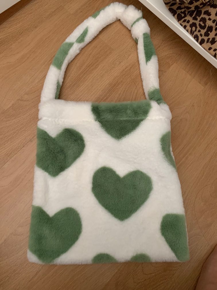fluffy green bag