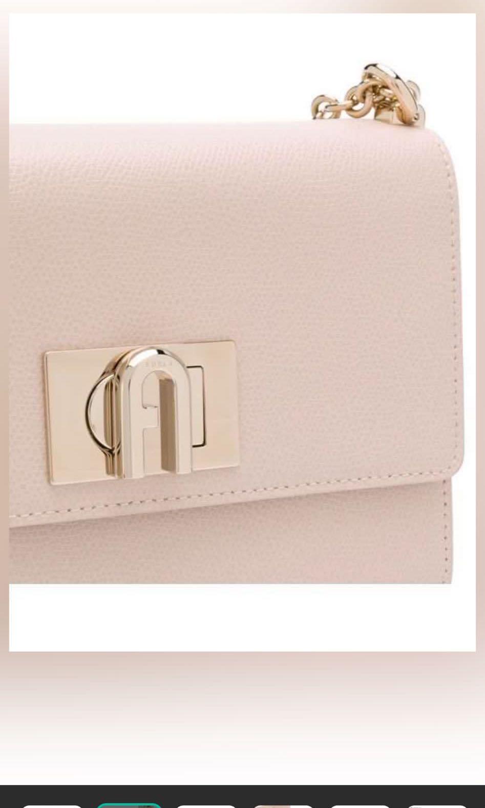 Furla 1927 Fliplock crossbody bag in ballerina beige, Women's Fashion