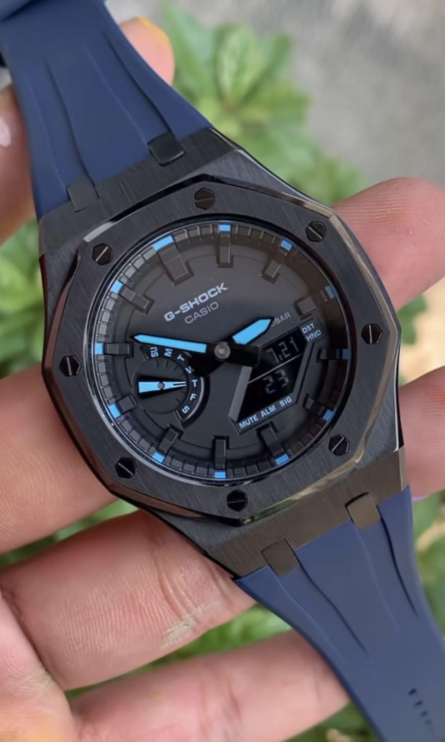 G Shock neon blue design mod ga2100 ga2110