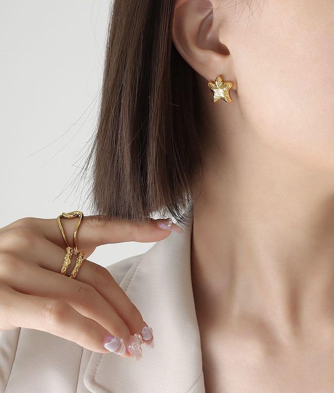 Gold Starfish Earrings Women s Fashion Jewelry Organisers