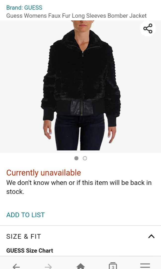 guess faux fur bomber jacket