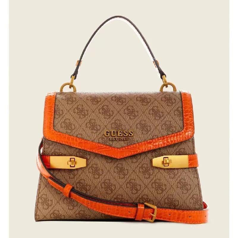 Guess ZADIE LOGO TOP HANDLE FLAP, Luxury, Bags & Wallets on Carousell