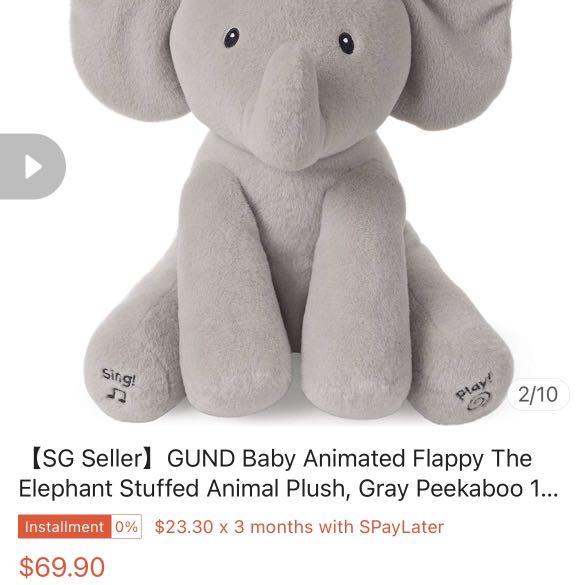GUND Baby Animated Flappy The Elephant Babies Kids Infant