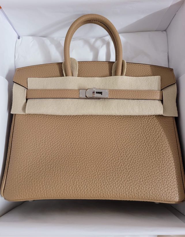 Hermes Birkin bag 25 Chai Togo leather Gold hardware