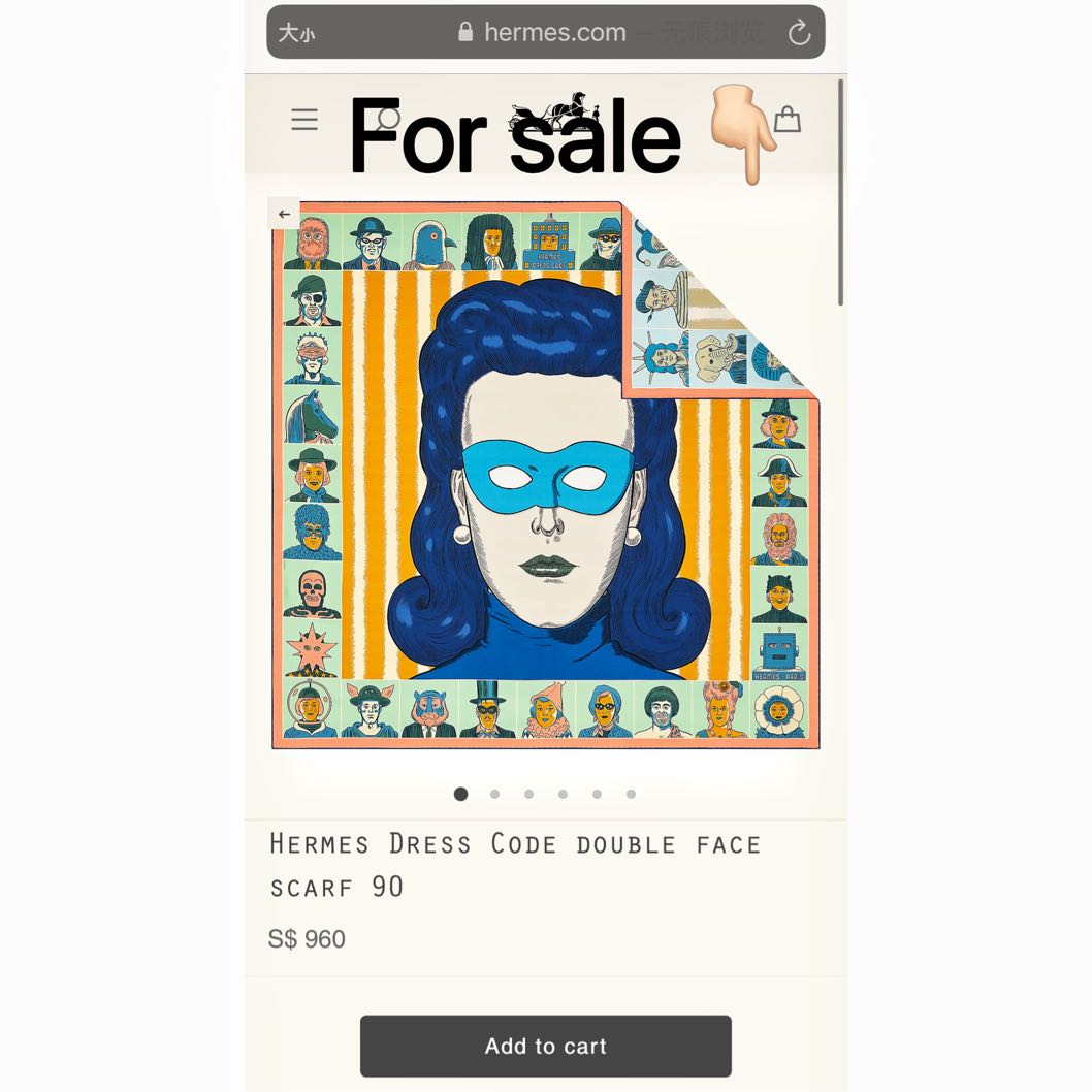 Hermes Dress Code double face scarf 90