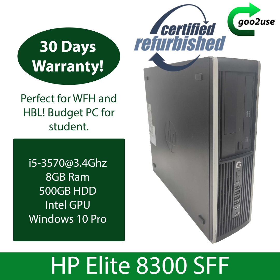 HP Compaq Elite 8300 SFF i5-3570@3.4ghz 8GB 500GB HDD Desktop