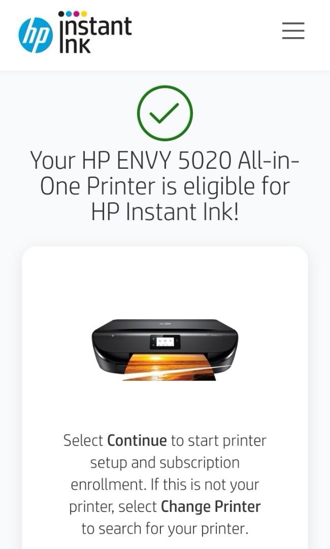 HP Envy 5020 colour inkjet printer, Computers & Tech, Printers