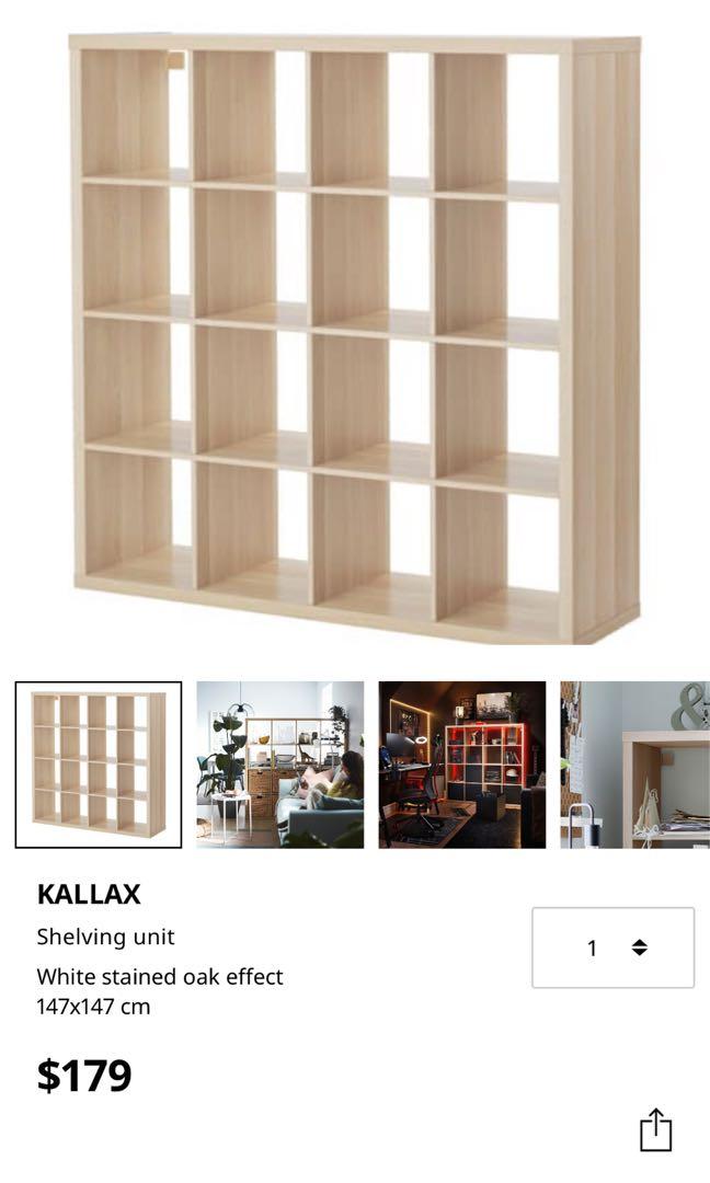 IKEA Kallax Shelving Unit with drawers, Furniture & Home Living