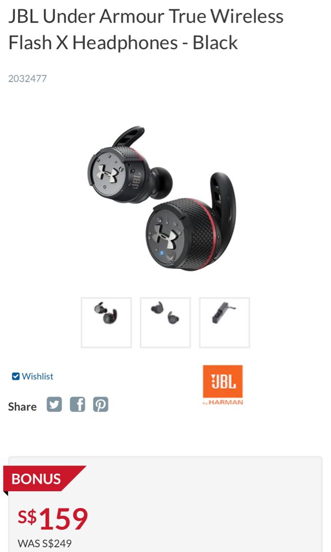 Jbl under armour sales true wireless flash earphones
