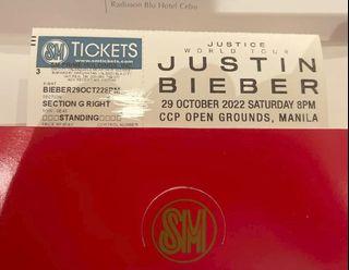 Justin Bieber Justice World Tour Concert tickets- Cat 7 and Cat 4