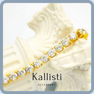 Kallisti【紙醉金迷】鈦鋼鍍18K 防過敏-金｜手鍊