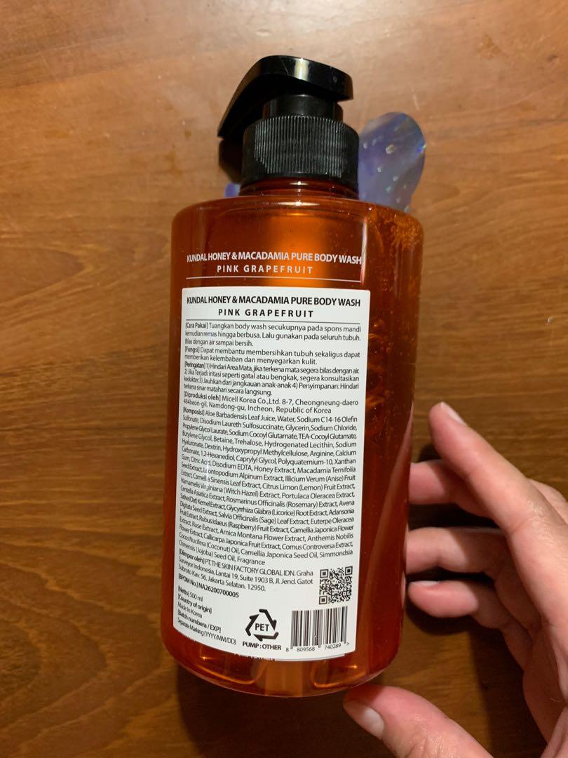 Kundal body wash 500 ml NEW exp 2023 pink grapefruit, Kesehatan & Kecantikan, Kulit, Sabun