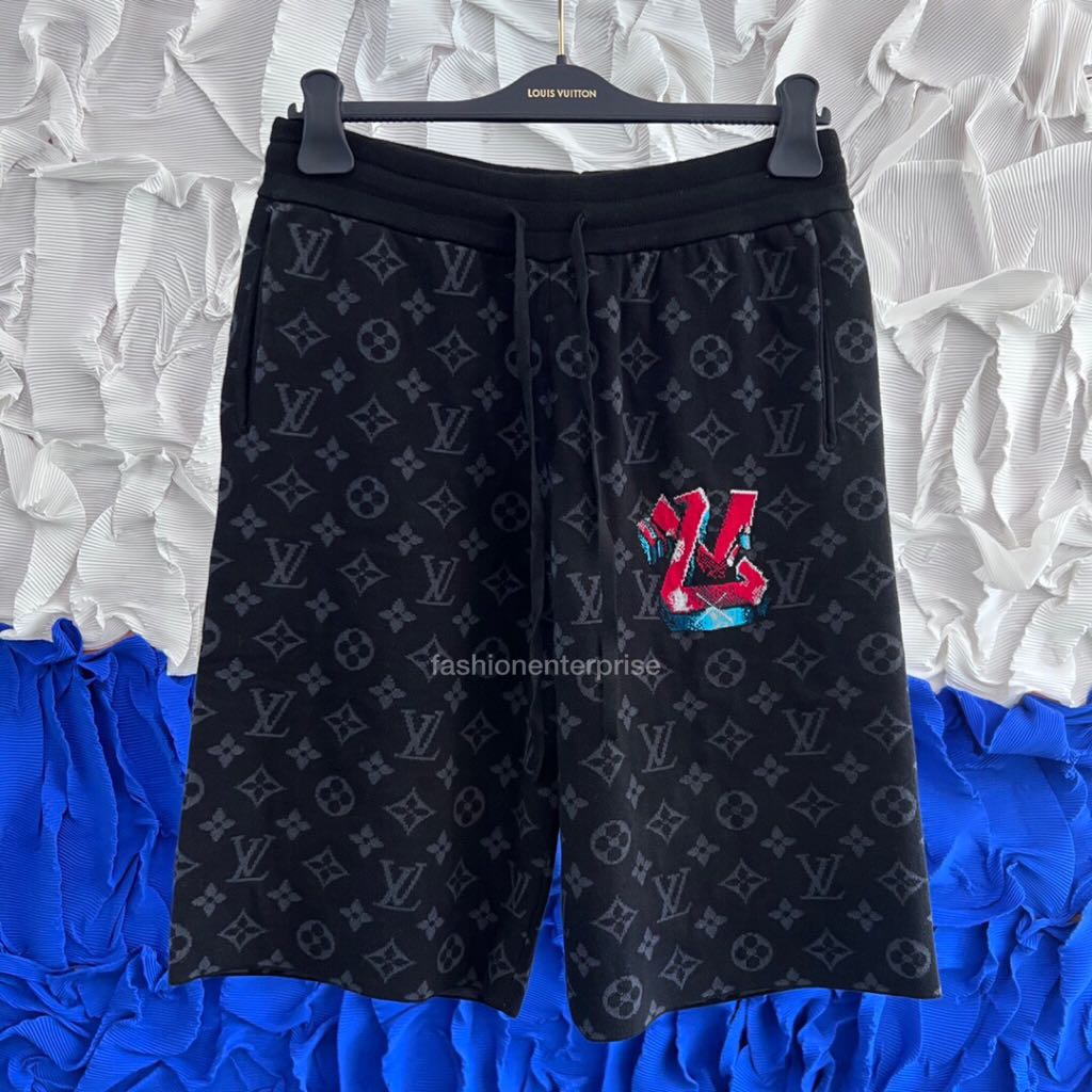 LV Graffiti Tailored Shorts - Luxury Grey