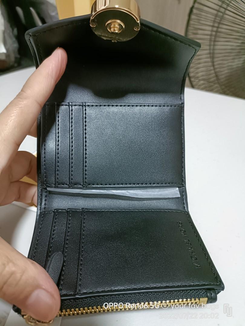 Michael Kors Medium Carmen Flap 35S2GNMF6L Bifold Wallet In Black