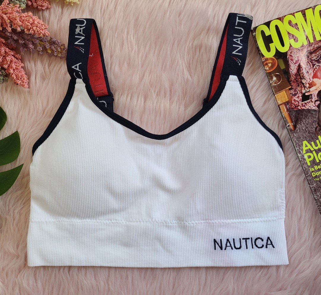 Nautica white sports bra, Women's Fashion, Activewear on Carousell