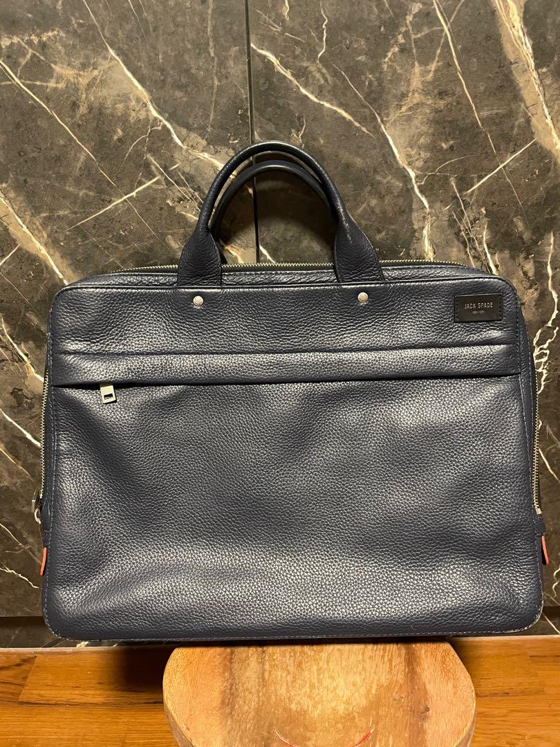 Navy Blue Jack Spade Business Bag Leather Men S Fashion Bags Briefcases On Carousell