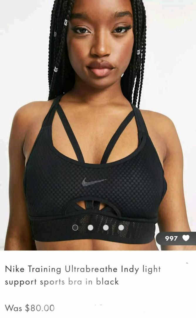 Nike Training Ultrabreathe Indy light support sports bra in black