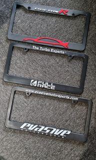 Number Plate Frame with Civic Type R, Full Race, Evasive Motorsports branding surround.