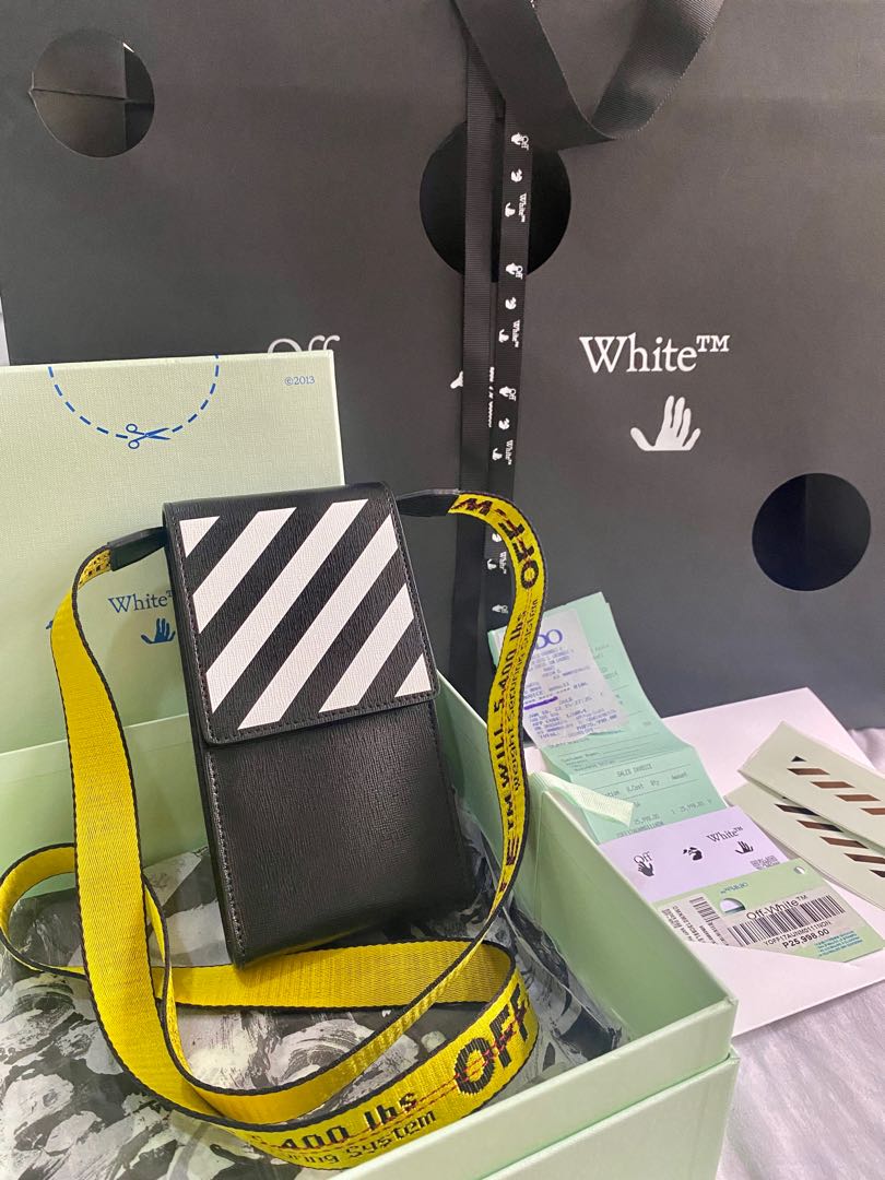 Off-White Diag-strip print phone holder/bag, Luxury, Bags