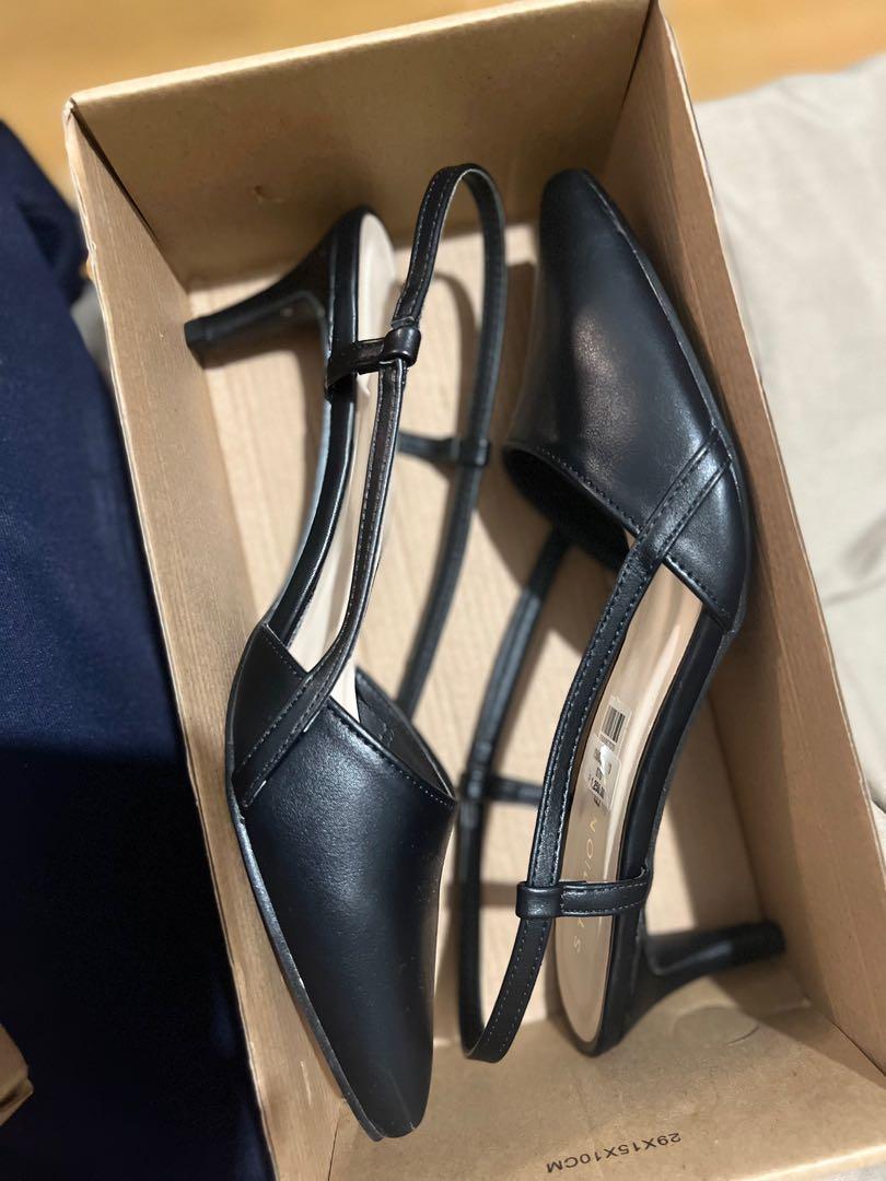 Payless Step One Strut Blake Black Slingback 2 inch Kitten Heels for Work or Office Size 7 comes with a box
