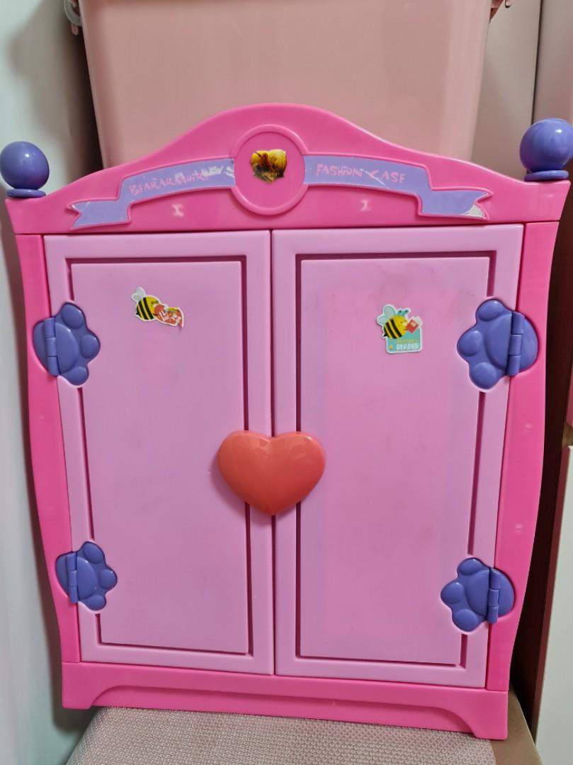 Pink Doll Wardrobe Closets Toys Clothes Storage, Hobbies & Toys, Toys