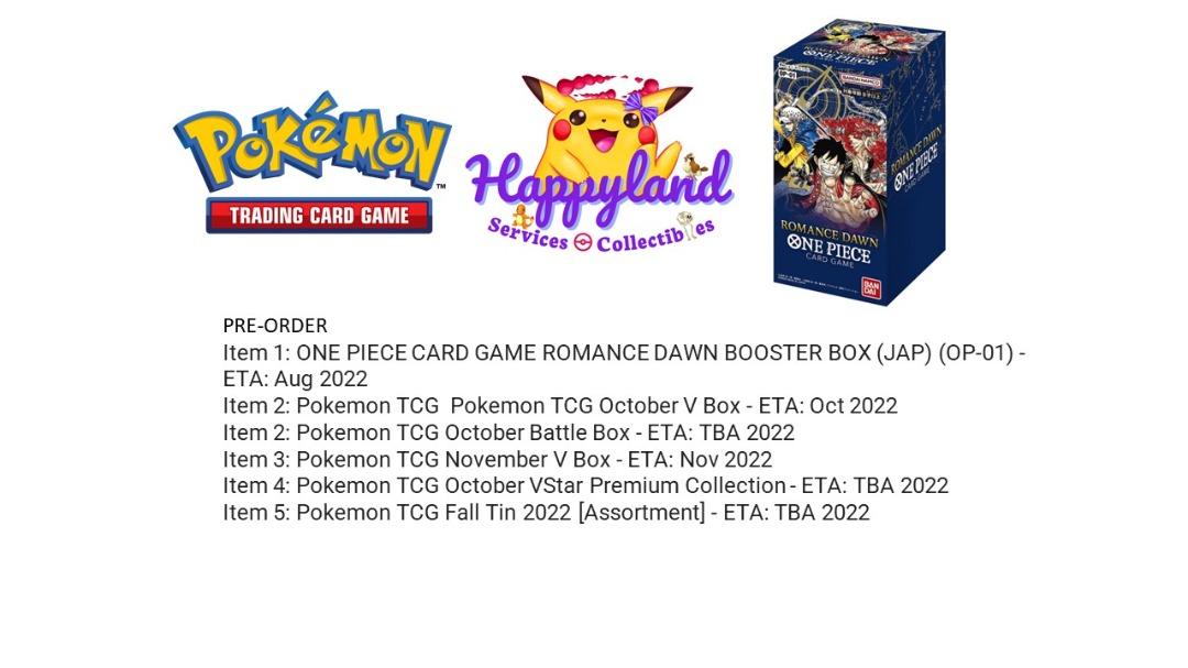 P.O) Pokemon TCG V Box / October Battle Box / Fall Assorted Tin / October V  star Premium Box / One Piece Booster Box (JAP), Hobbies & Toys, Toys &  Games on Carousell