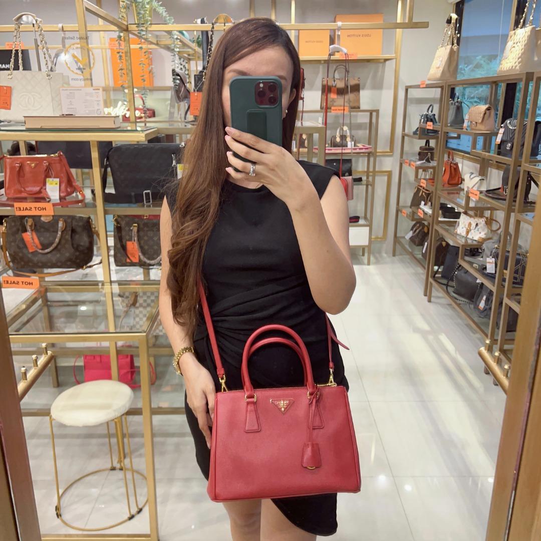 Prada Saffiano Galleria Small Red Lux, Luxury, Bags & Wallets on Carousell