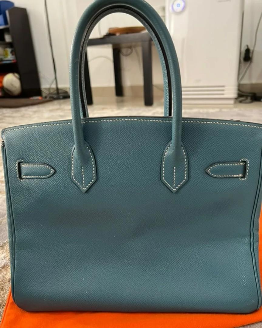 Hermès Birkin 30 Bleu Paon PHW Epsom Stamp C BNIB Full set with receipt  from Switzerland