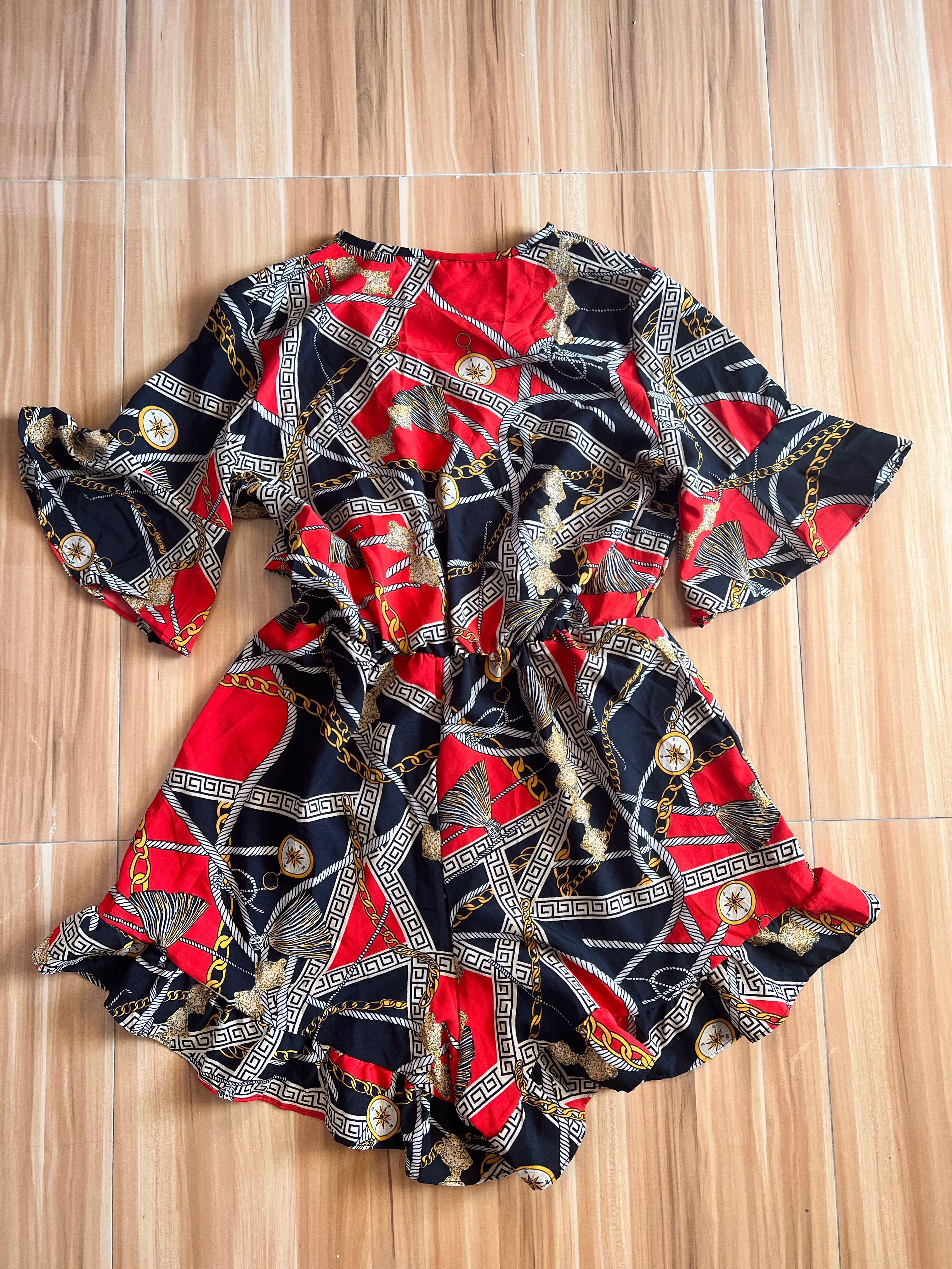 Printed casual romper (Category: Rompers) located in Cainta. Submitted by futurequeensh_jm (Listing ID 1174134697, Image 2). Description: Never worn brandnew Can fit medium up to semi large frames Garterized waist.