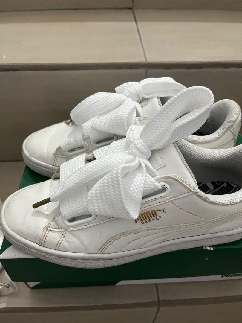 Puma basket heart trainers white cheap