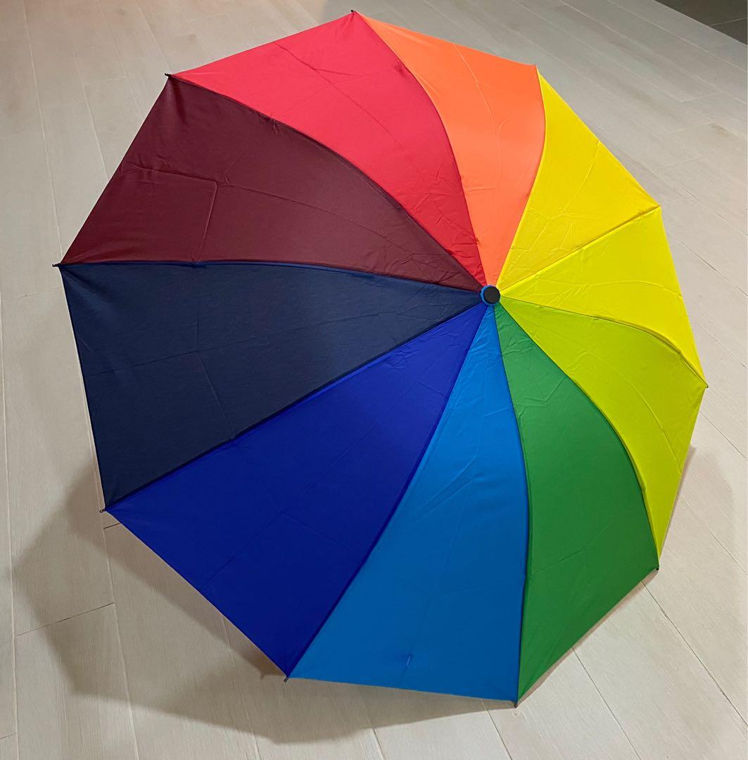 1x Rainbow Folding Umbrella New Handy Strong Light Shade Colorful Anti-UV 
