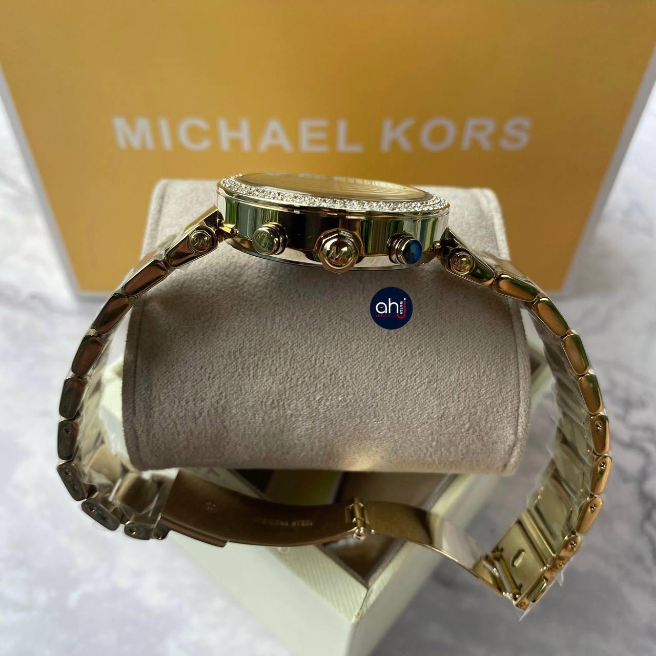 Michael kors parker gold shop glitz women's chronograph watch mk5856