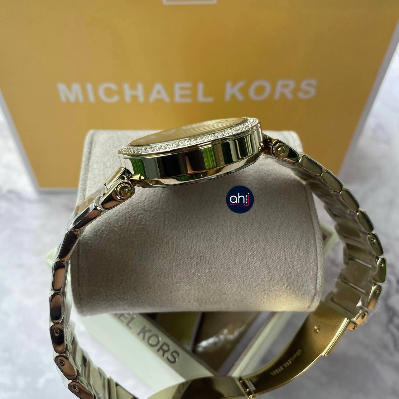 RESTOCK ORIGINAL MICHAEL KORS PARKER GLITZ CHRONOGRAPH GOLD