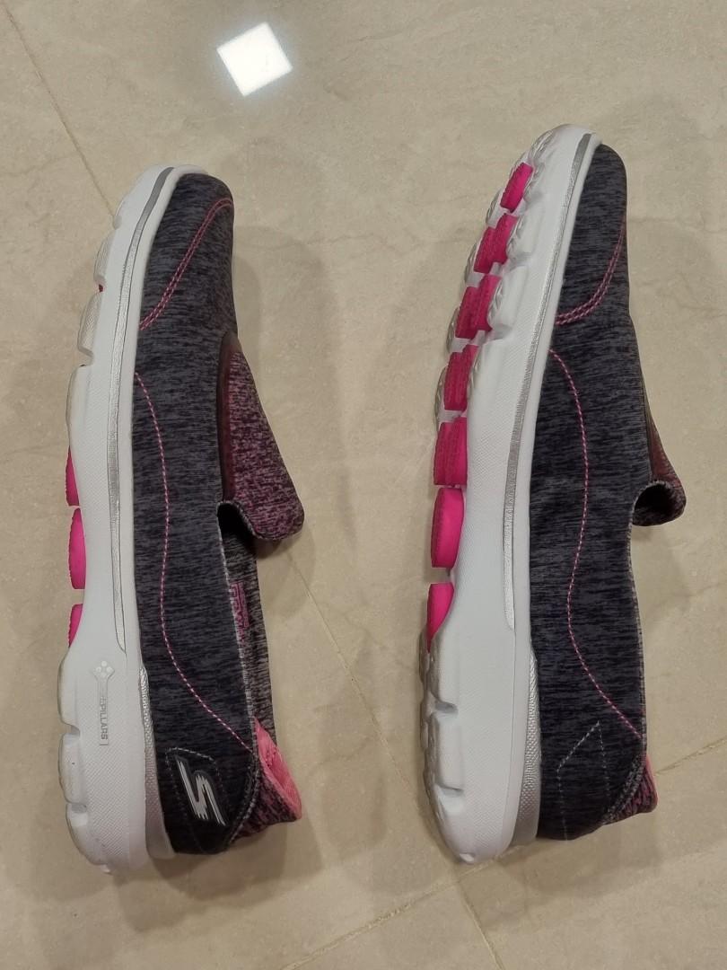 Skechers go sales walk charcoal pink