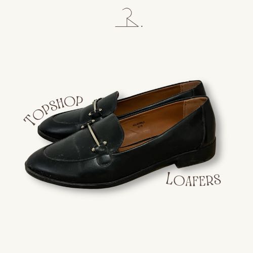 Topshop black loafers, Women's Fashion 