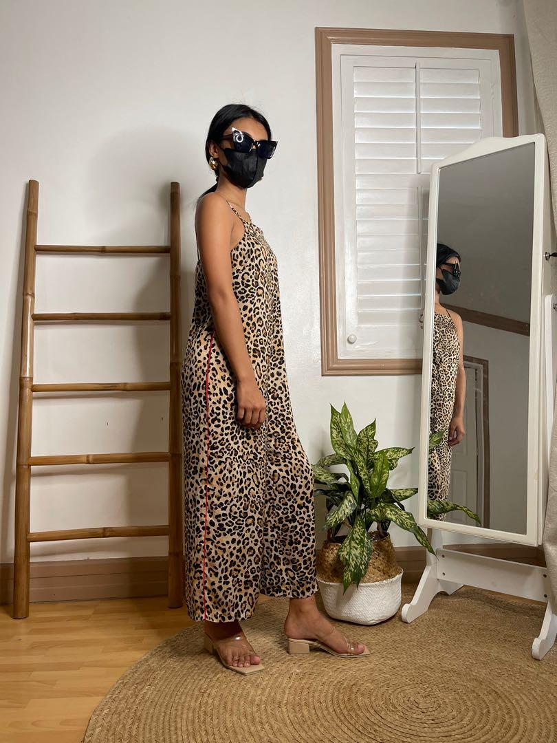 Topshop leopard print hotsell jumpsuit