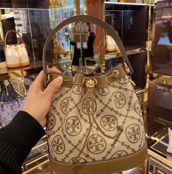Tory Burch T Monogram Jacquard Bucket Bag, Luxury, Bags & Wallets