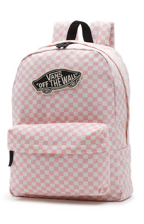 Pink checkered shop vans backpack