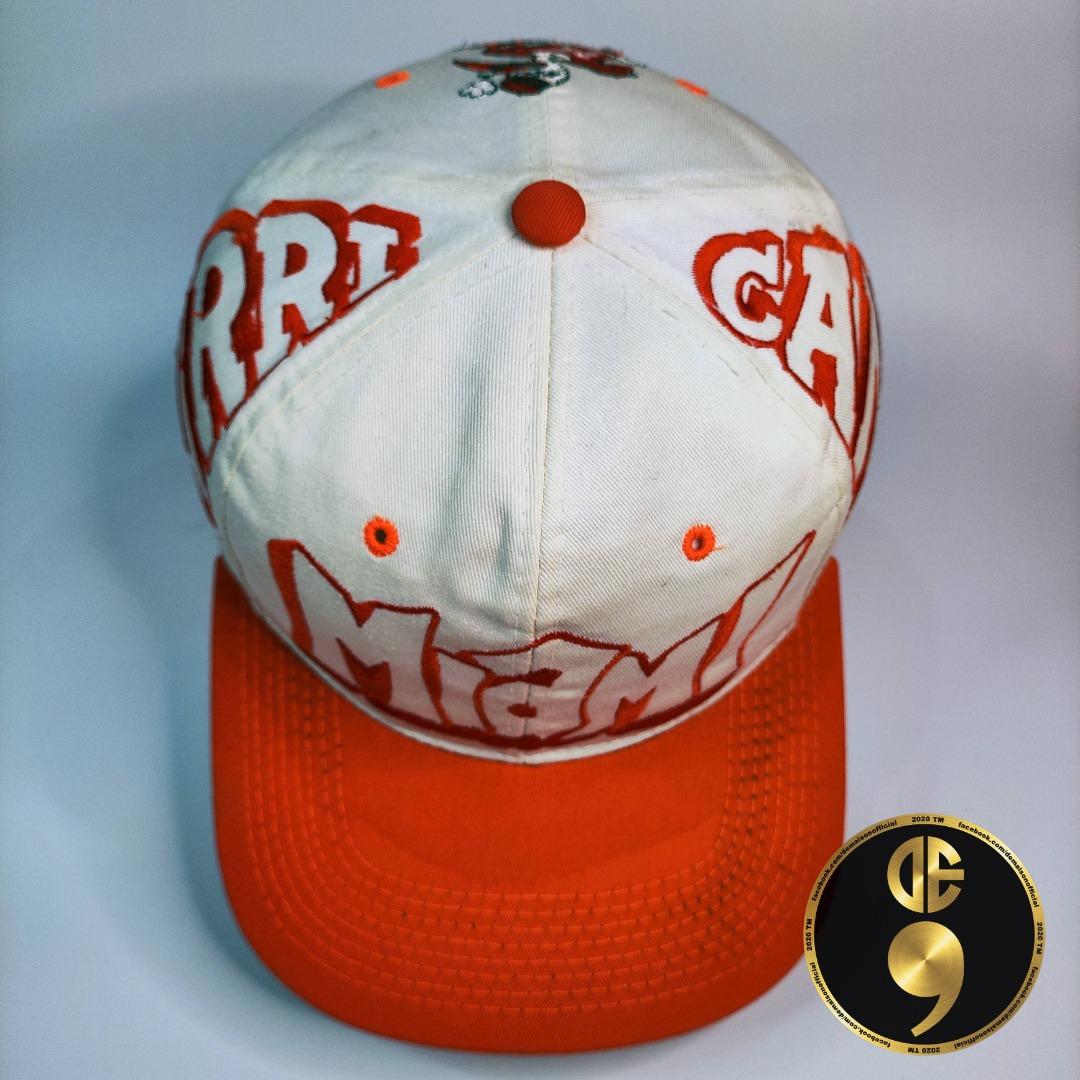 (Vintage) Miami Hurricanes Two Tone Snapback Hat by Magic (Category: Caps & Hats) located in Mandaluyong City. Submitted by demaison (Listing ID 1174240023, Image 2). Description: READ FIRST BEFORE ORDERING READ FIRST BEFORE ORDERING READ FIRST BEFORE ORDERING THIS IS VINTAGE NOT RETRO, DONT EXPECT TO BE THE SAME ERA. WYSIWYG WHAT YOU SEE IS WHAT YOU GET Brand: Magic by Bee Condition: USED Good 8.5/10 Material: Cotton Polyester (THICK) Issues: Ye