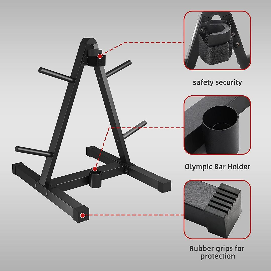 Weight Plate Rack for 1 inch 2 inch Weight Plates, Standard Olympic ...
