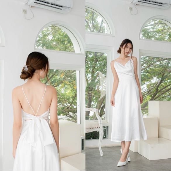 white summer dress, Fesyen Wanita 