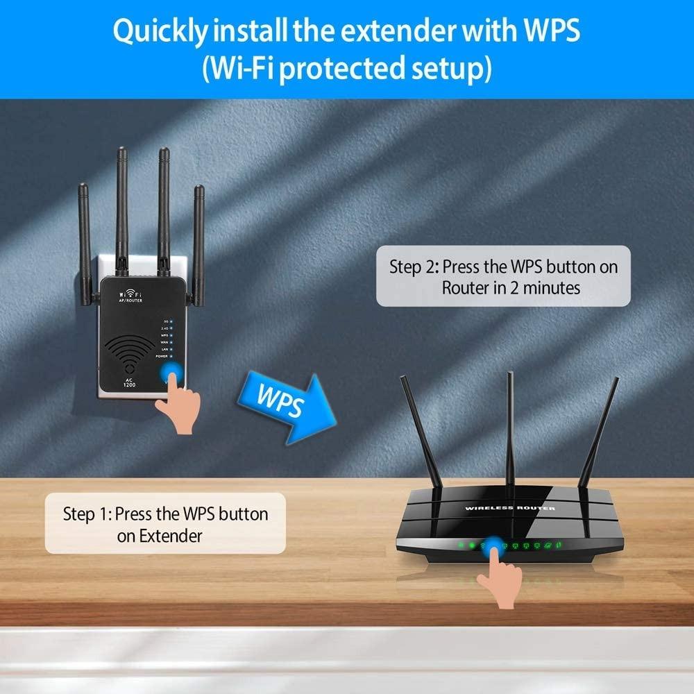 X25 1200Mbps WiFi Extender with 4 Advanced External Antennas, Home ...