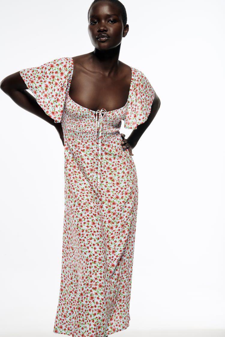 Animal print sale maxi dress zara