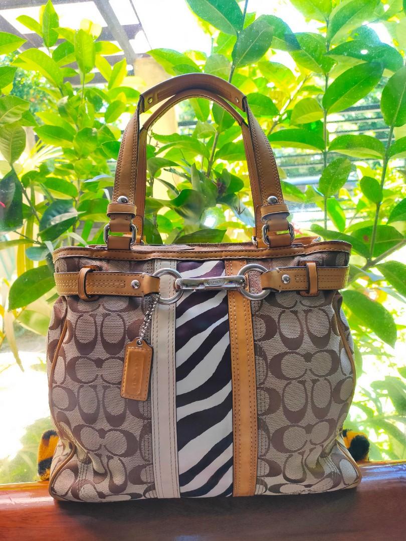 Coach zebra tote on sale
